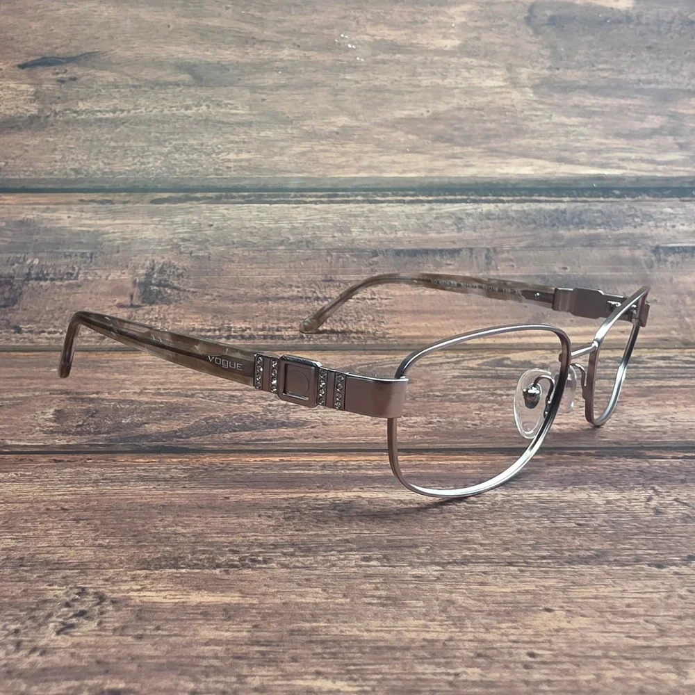 Vogue VO 4034-SB 5019/73 Brown Metal Eyeglass Frames 56-16-135 Rhinestone Trim